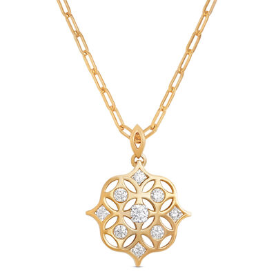 Ben Bridge Signature Diamond Pendant Necklace, 18K Yellow Gold
