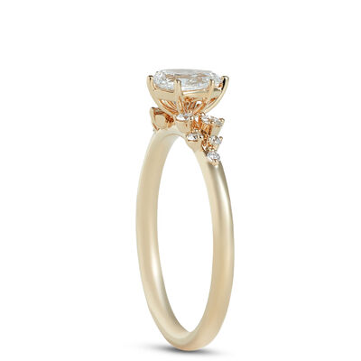 Pear Shape Diamond Engagement Ring, 14K Yellow Gold