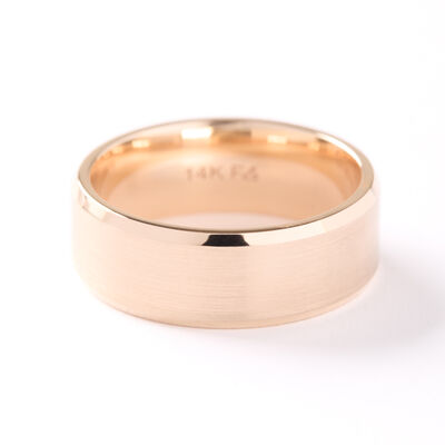 TRITON Brushed Gents Wedding Band, 14K Yellow Gold