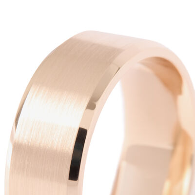 TRITON Brushed Gents Wedding Band, 14K Yellow Gold