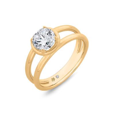 Bella Ponte Split Shank Engagement Ring Setting, 14K Yellow Gold