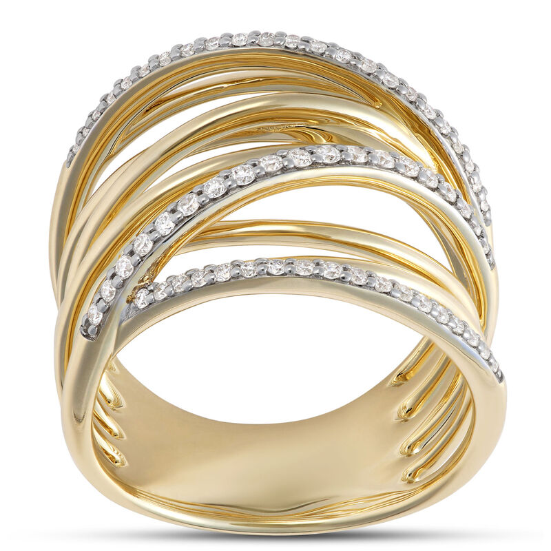 Multi-Band Diamond Ring, 14K Yellow Gold image number 0
