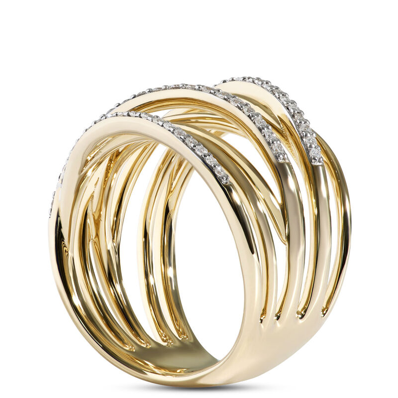 Multi-Band Diamond Ring, 14K Yellow Gold image number 1