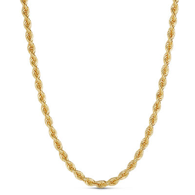 24-Inch Rope Chain, 18K Yellow Gold