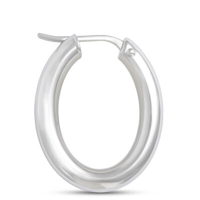 Toscano 21mm Oval Hoops, 14K White Gold