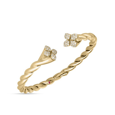 Roberto Coin 18k Yellow Gold Love in Verona Diamond Twist Bangle