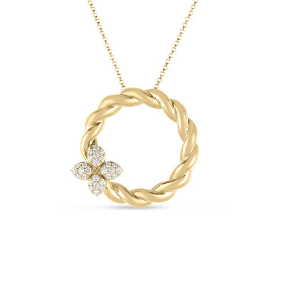 Robert Coin 18k Yellow Gold Love In Verona Diamond Twist Necklace