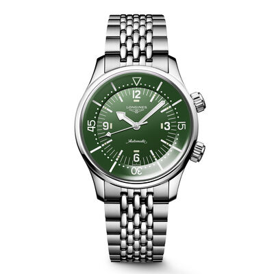 Longines Legend Diver Green Dial Watch, 39mm