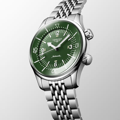Longines Legend Diver Green Dial Watch, 39mm