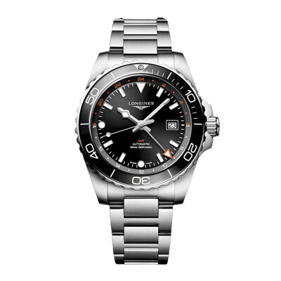 Longines Hydroconquest GMT Sunray Black Dial Watch, 43mm