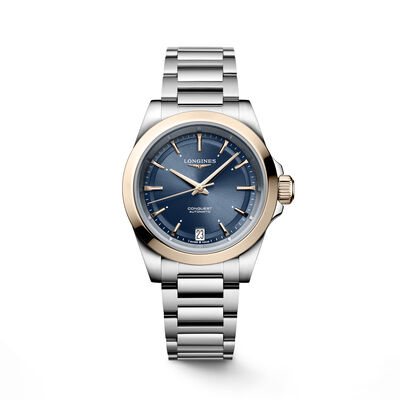 Longines Conquest Blue Dial Stainless Steel Watch, 34mm