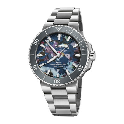 Oris Aquis Date Upcycle Multicolored Dial Watch, 43 mm