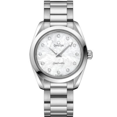 OMEGA Seamaster Aqua Terra Steel on Steel White Dial Watch, 28mm