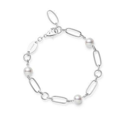 Mikimoto M Code Akoya Cultured Pearl Bracelet in 18K White Gold