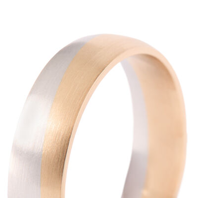 TRITON Gold Angled Platinum and 18K Yellow Gold Band, 5.5 mm Size 10