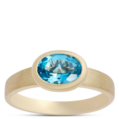 Blue Topaz Ring, 14K Yellow Gold