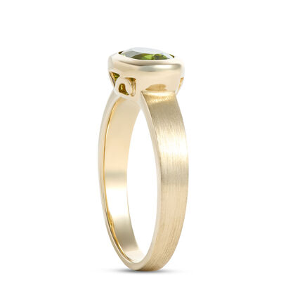 Oval Peridot Ring, 14K Yellow Gold Size 7