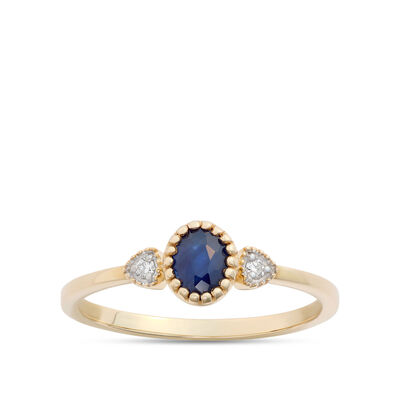 Oval Sapphire Ring, 14K Yellow Gold