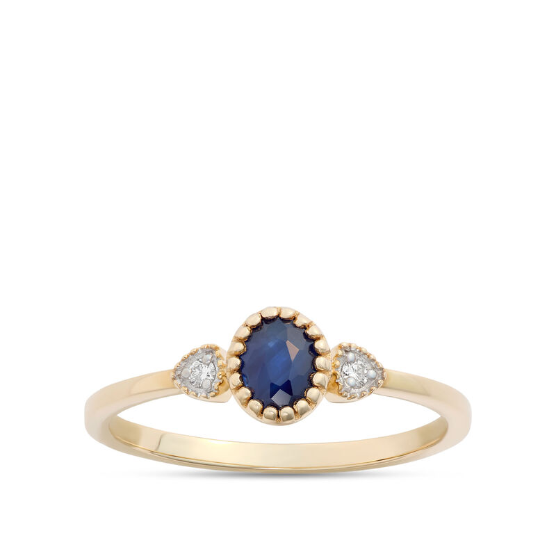 Oval Sapphire Ring, 14K Yellow Gold image number 0