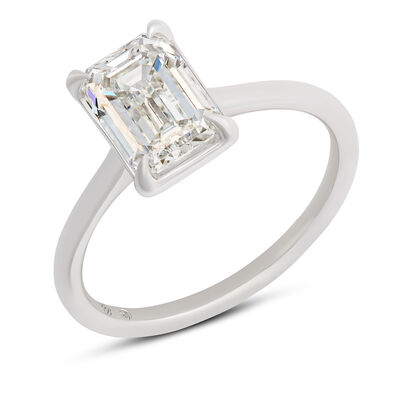 Bella Ponte "Whisper" Emerald Cut Diamond Engagement Ring, 14K White Gold