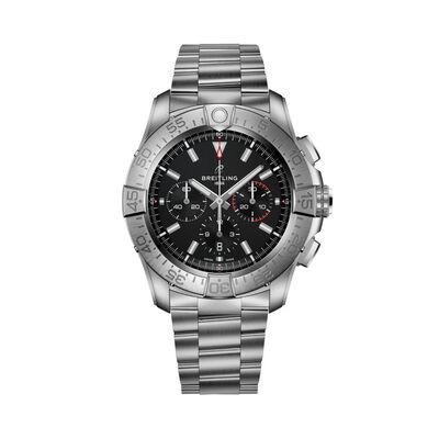 Breitling Super Avenger BO1 Chronograph Black Dial Stainless Steel Bracelet, 46 mm
