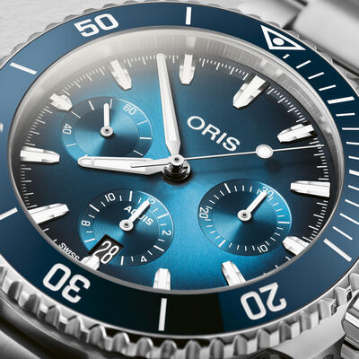 Oris Aquis Chronograph Blue Dial Watch, 43.5mm