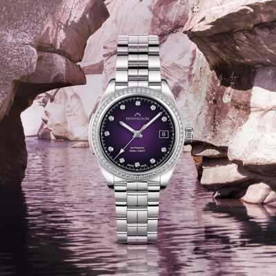 NORQAIN Adventure Sport  Purple Gradient Dial Watch, 37mm