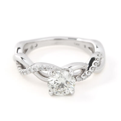 Bella Ponte Open Twist Shank Diamond Engagement Ring, 14K White Gold