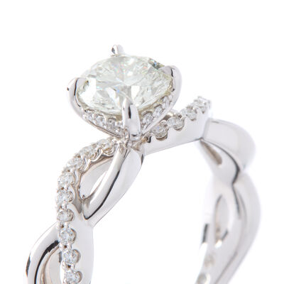 Bella Ponte Open Twist Shank Diamond Engagement Ring, 14K White Gold