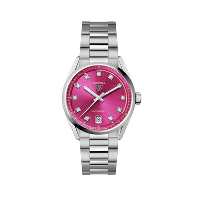 TAG Heuer Carrera Date Watch Pink Dial, 36mm