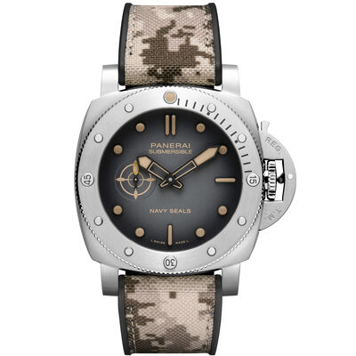 Panerai Submersible QuarantaQuattro Navy SEALs Watch Black Dial, 44MM