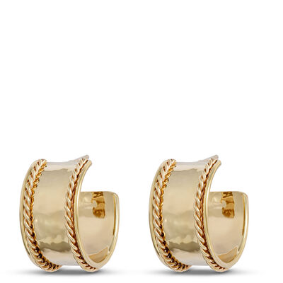 Toscano Hoop Earrings, 14K Yellow Gold