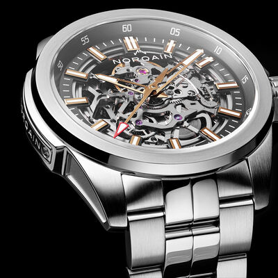 NORQAIN Independence Skeleton Watch Gray Dial, 42mm