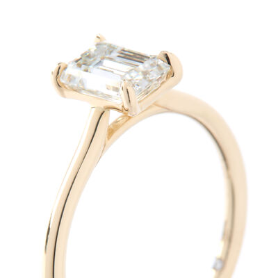 Bella Ponte &ldquo;Whisper&rdquo; Emerald Cut Diamond Engagement Ring, 14K Yellow Gold