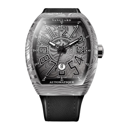 Franck Muller Vanguard Damascus Steel Grey Dial Watch, 44mm x 53.7mm
