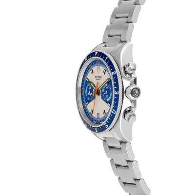 Pre-Owned TUDOR Heritage Chrono Blue Watch Steel Case Opaline Dial, 42mm