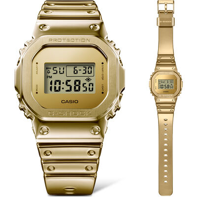 G-Shock G-Steel Fine Metallic Vapor Gold 5600 Series Digital Watch Dial, 43.2mm