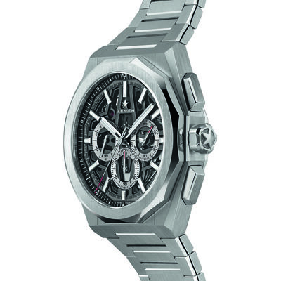 Zenith Defy Skyline Chronograph Skeleton Black Dial Watch, 42mm