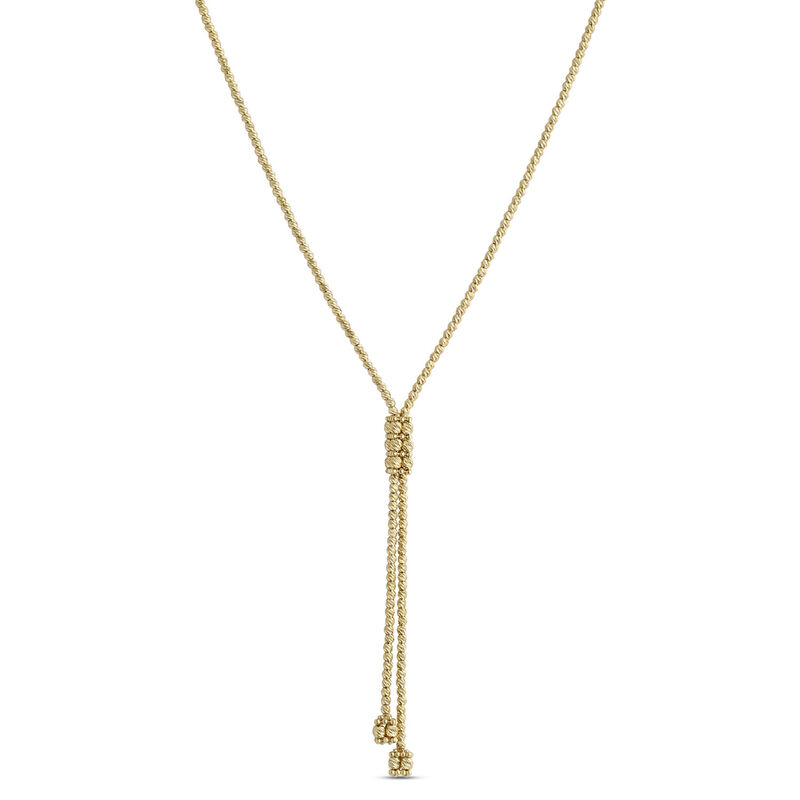 Toscano 18-Inch Beaded Y Necklace, 14K Yellow Gold image number 0