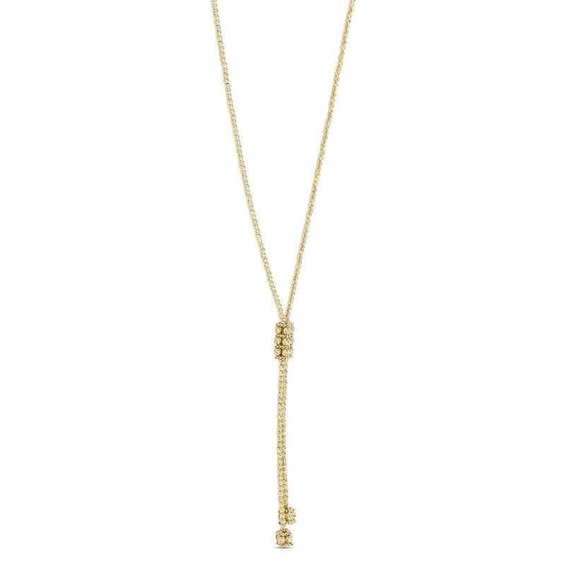 Toscano 18-Inch Beaded Y Necklace, 14K Yellow Gold image number 2