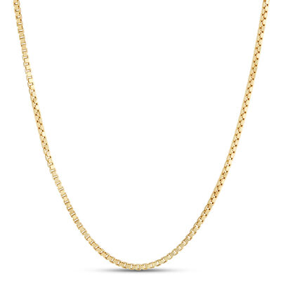 Toscano 24-Inch Square Box Chain, 14K Yellow Gold