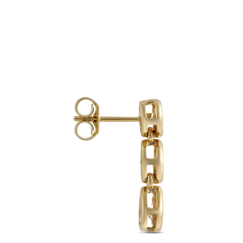 Bezel Set Diamond Drop Earrings, 14K Yellow Gold image number 1