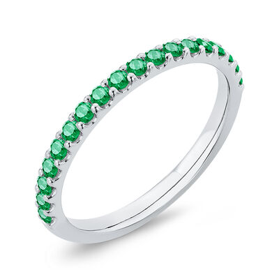 Bella Ponte Emerald Tiger Band, 14K White Gold