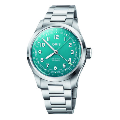 Oris Big Crown Pointer Date Turquoise Dial Watch, 40mm