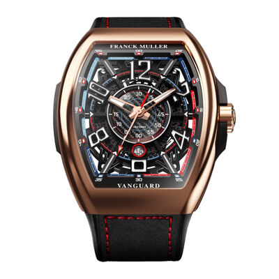 Franck Muller Vanguard Racing Bill Auberlen Edition Black Skeleton Dial Watch, 44mm x 53.7mm