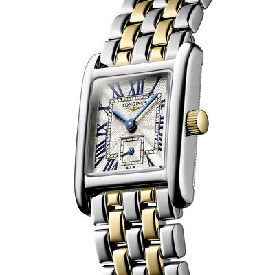 Longines Mini Dolcevita Silver "Flinque" Dial Watch, 21.5mm x 29mm