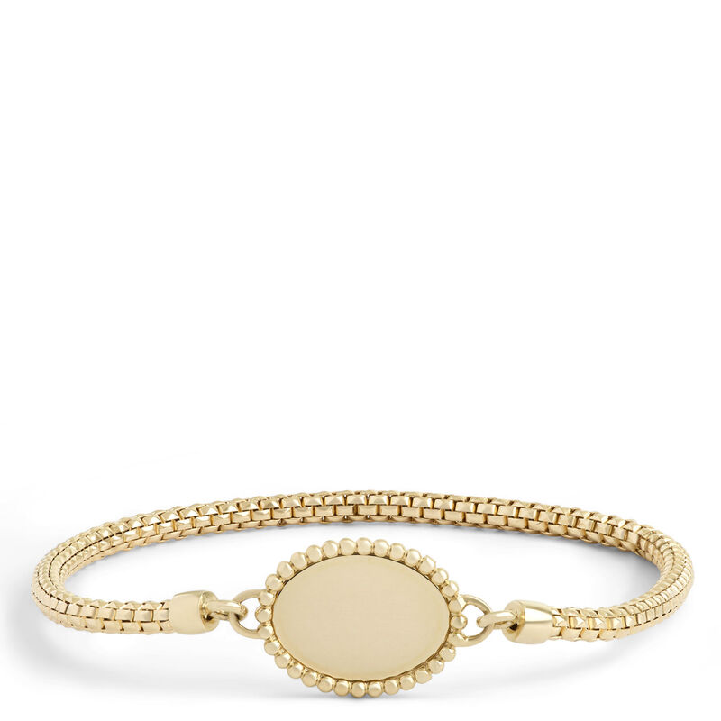Toscano Stretchy Bracelet with Disk, 14K Yellow Gold image number 0