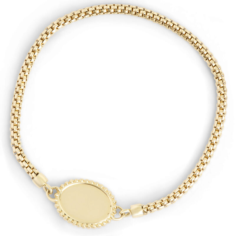 Toscano Stretchy Bracelet with Disk, 14K Yellow Gold image number 1