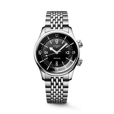 Longines Legend Diver Black Dial Watch, 39mm