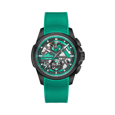 NORQAIN Independence Skeleton Chrono Green Dial Watch, 42mm